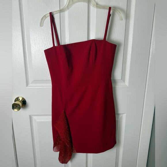 Helsi Sam Chain Mail Detail Minidress in Red M - Picture 3 of 10